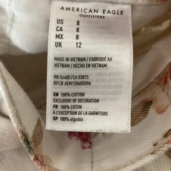 American Eagle Floral High Waist Denim Jean Shorts - Picture 5 of 6